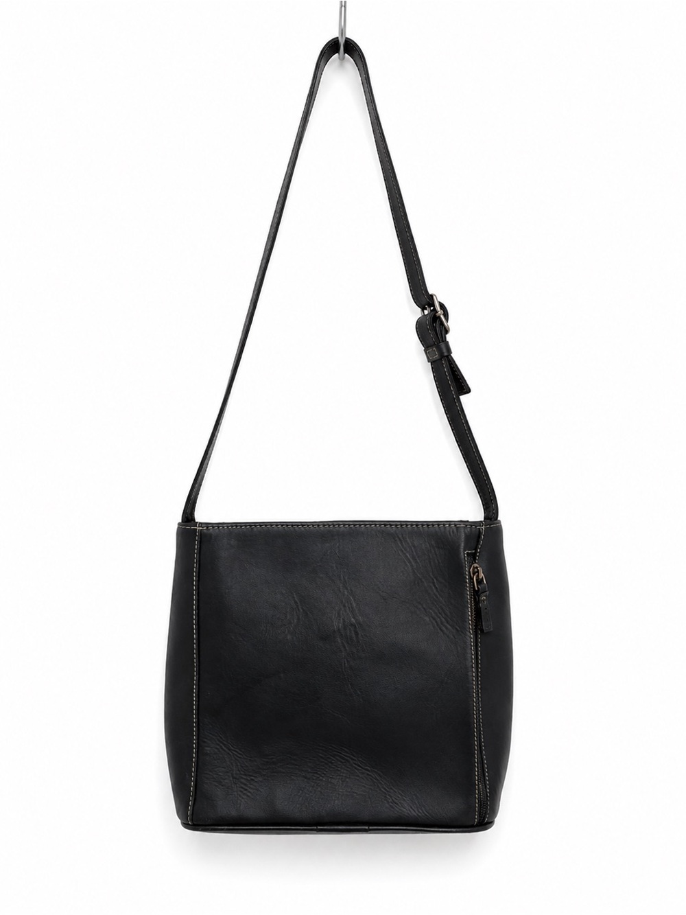 Coronado 100%  Black Genuine Leather Crossbody Shoulder Bag Handcrafted - Picture 3 of 16